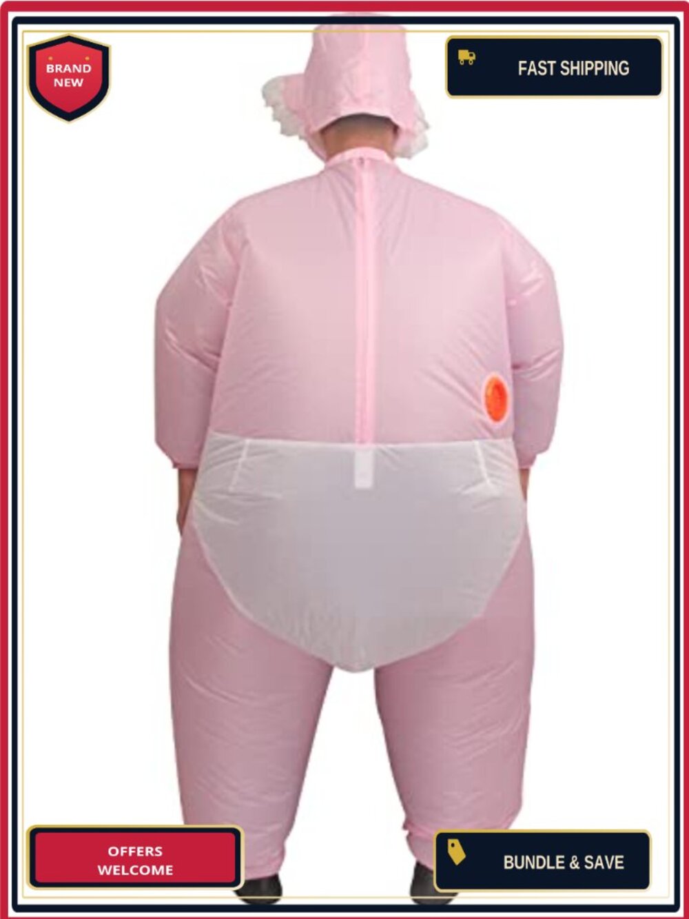 Inflatable Baby Costume Adult Blow Up Suit Gender Reveal - Picture 4 of 5